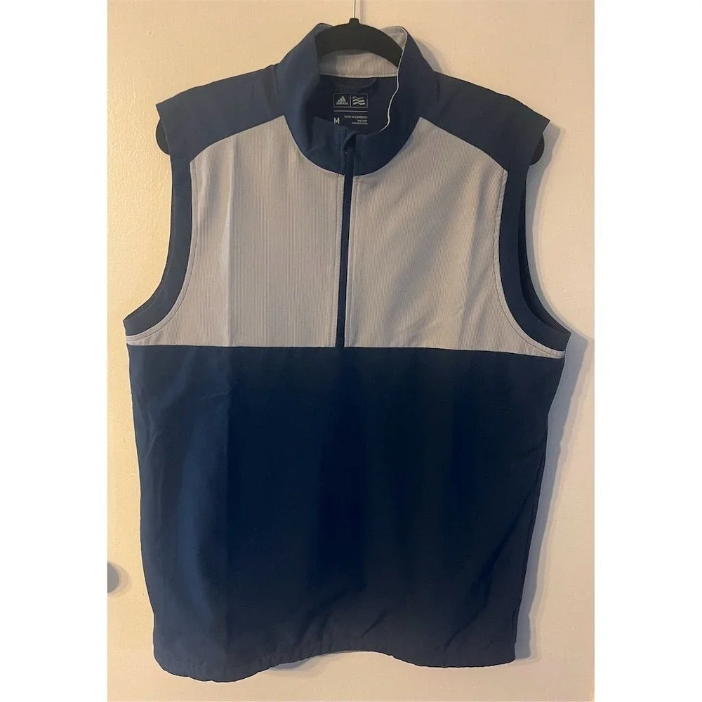 Adidas‎ Men's 1/4 Zip Lightweight Golf Vest Blue Size M
